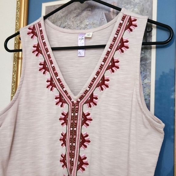 Bohemian Cottagecore Top size Small Sleeveless Lagenlook beachy feminine - Picture 2 of 8